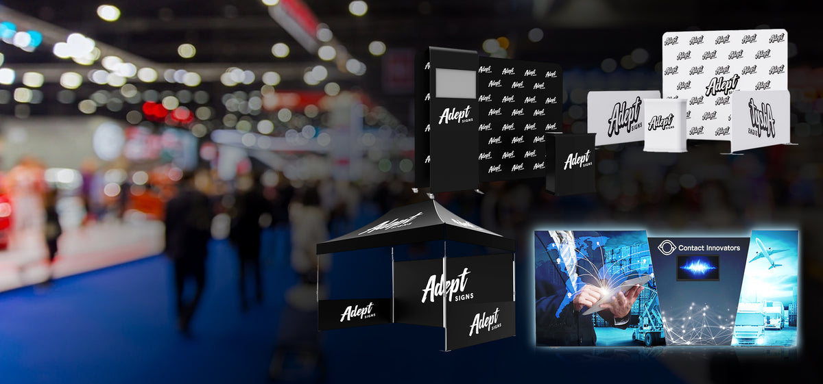 Add these large, full color displays to your expo booth